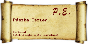 Pászka Eszter névjegykártya